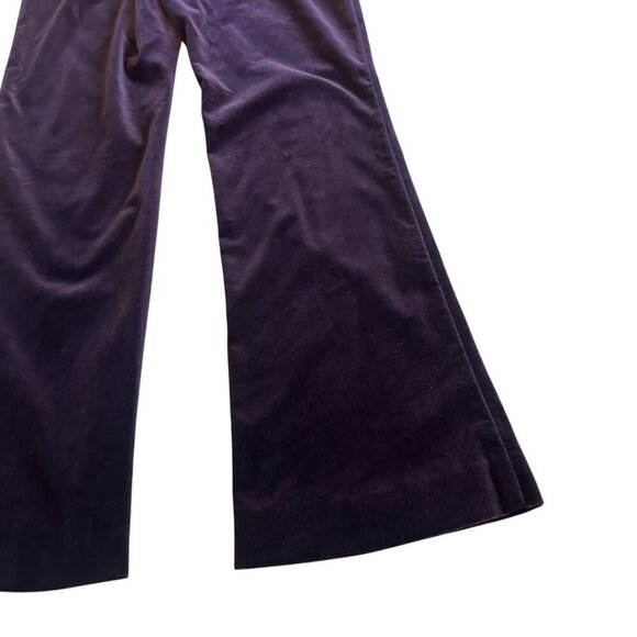 Theory Velvet Pants Slacks Flare Leg Cotton Purple Office Casual Size 4 Women's - Picture 7 of 10